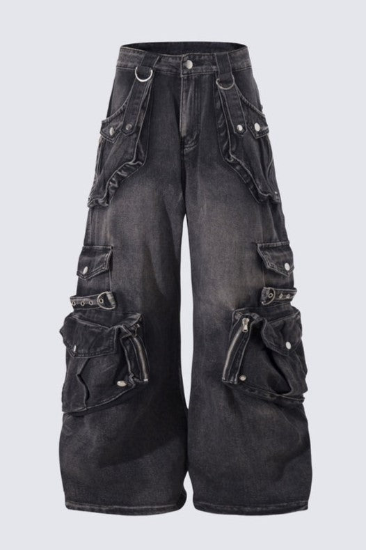Elysia Cargo Jeans - Black