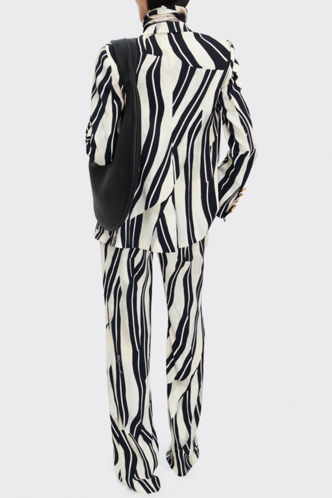 Allisa Print Padlock Blazer - Black