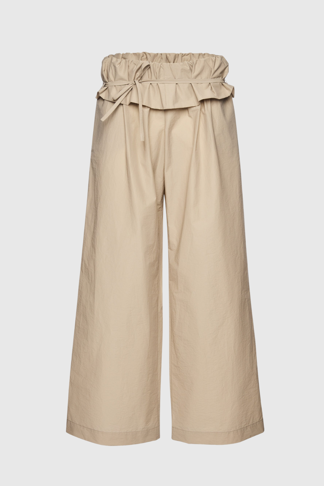 Amare Low-rise Ruffle Waist Trousers - Beige