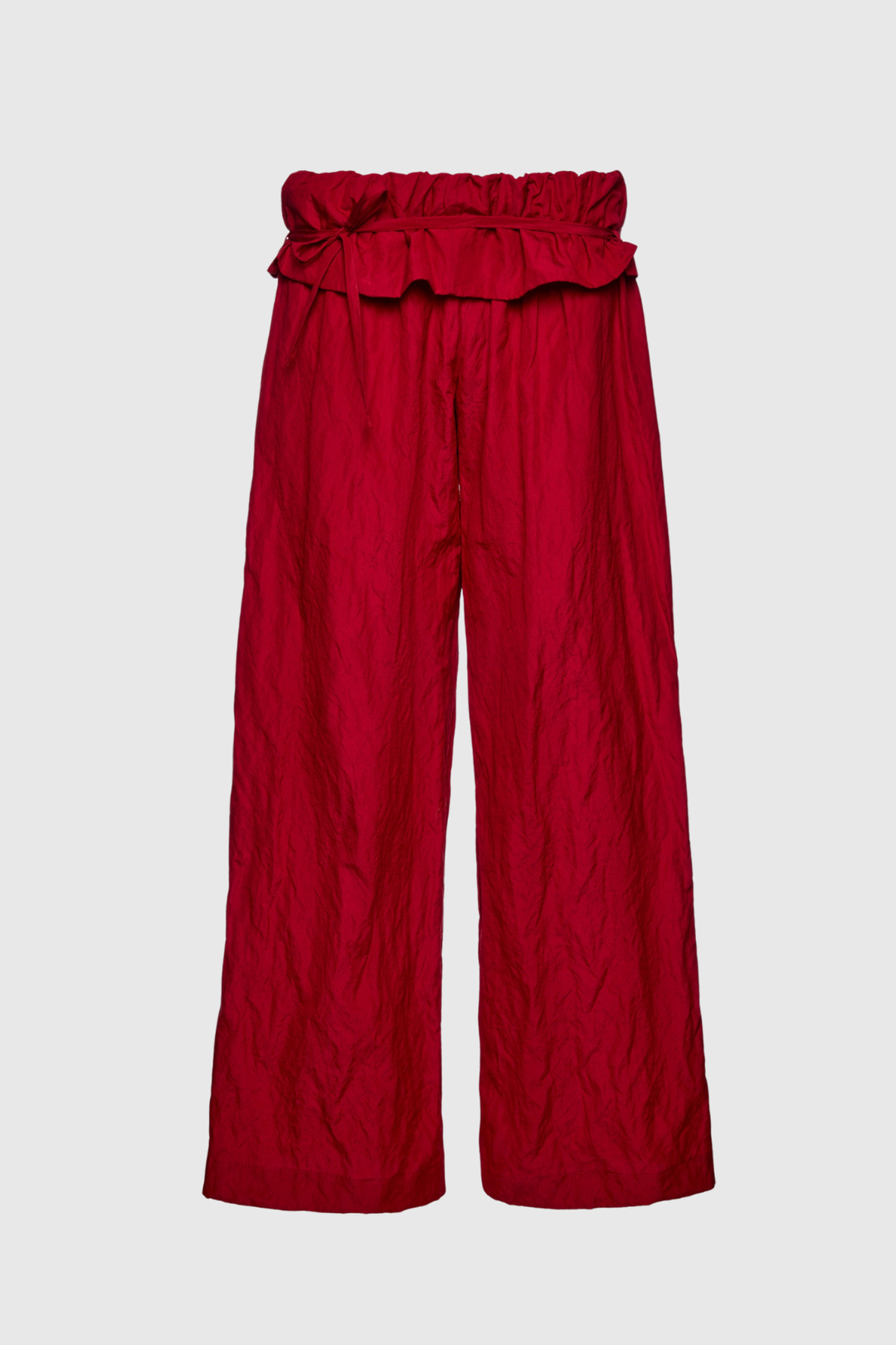 Amare Low-rise Ruffle Waist Trousers - Red