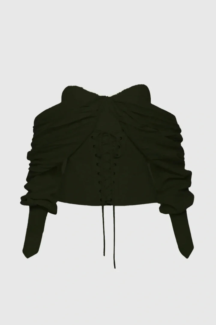 Andaia Off Shoulder Lace Up Corset Top