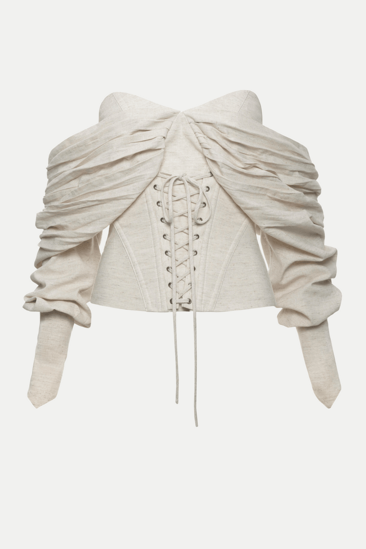 Andaia Off Shoulder Lace Up Corset Top