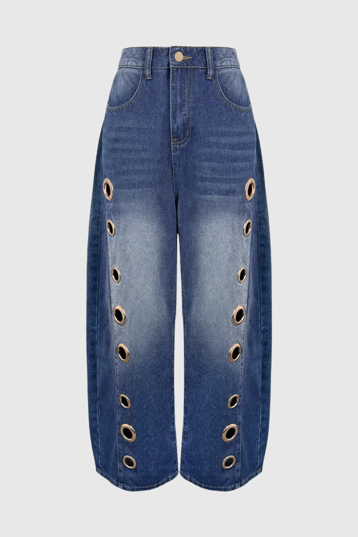 Aolbya Eyelets Jeans - Blue