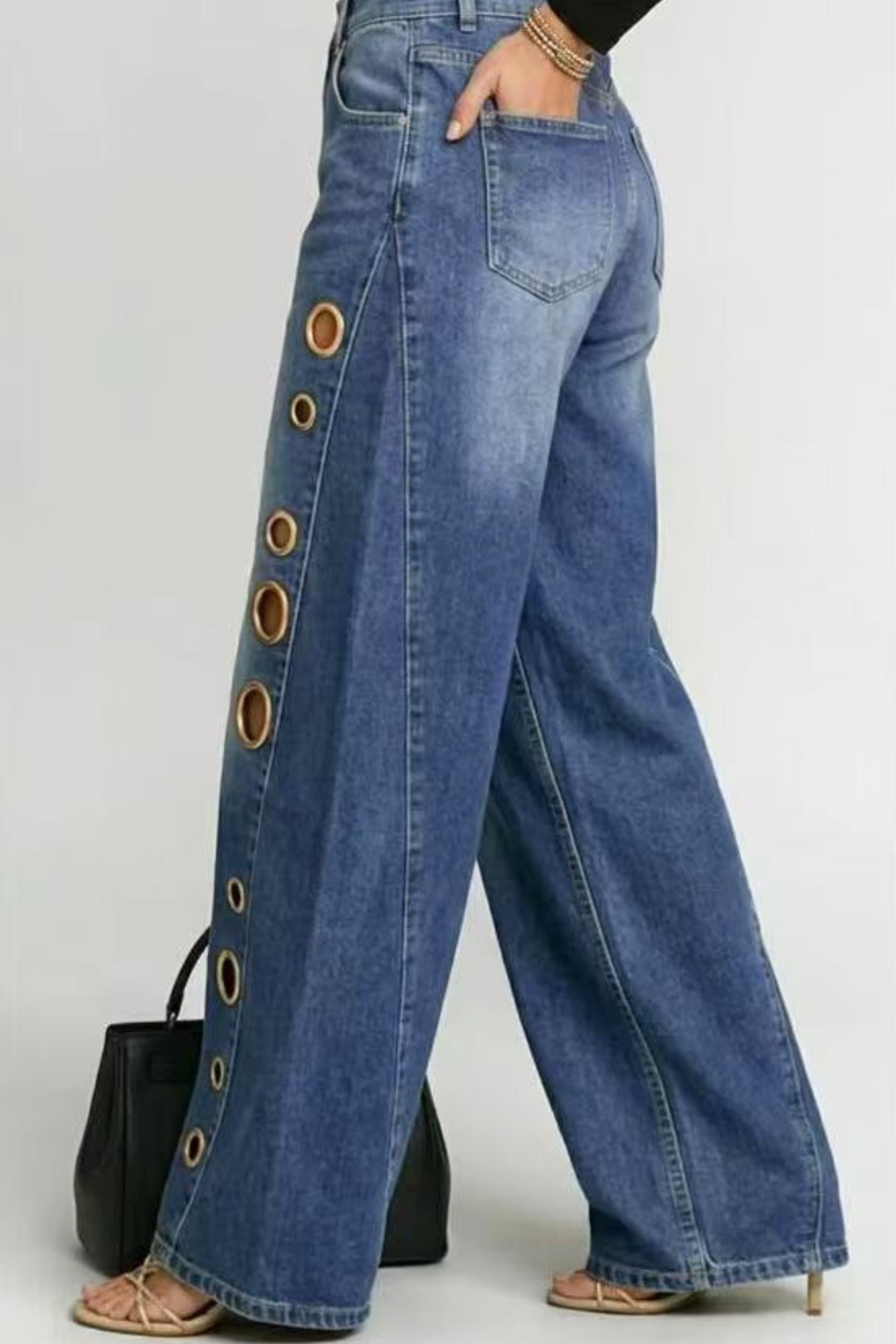 Aolbya Eyelets Jeans - Blue