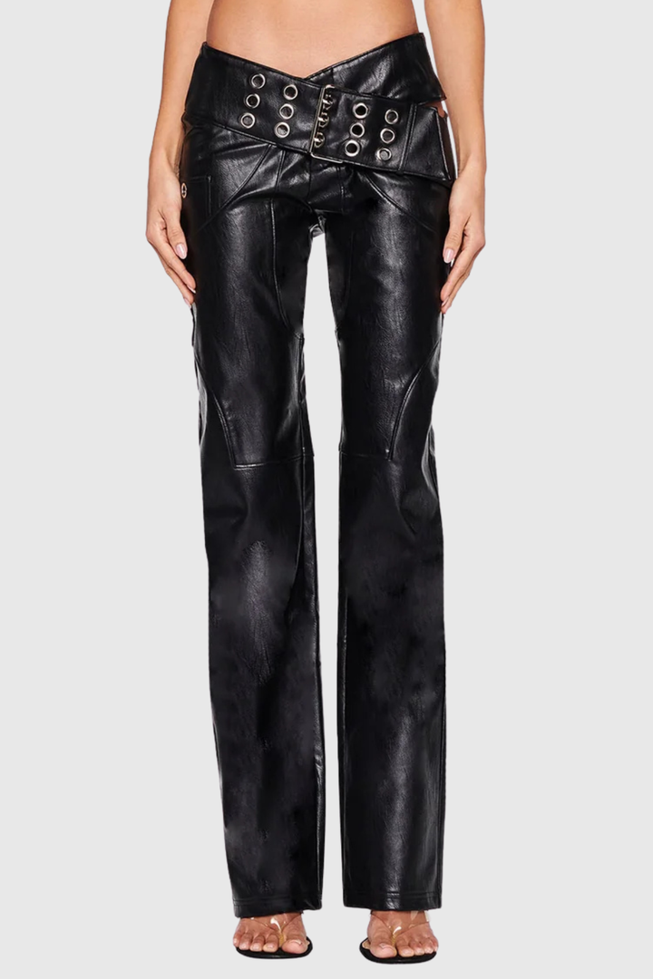 Audeia Belted Leather Pants