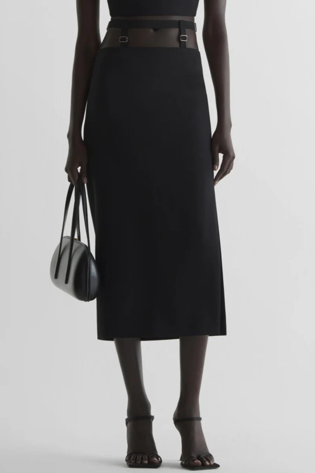 Averil Suspended Midi skirt - Black