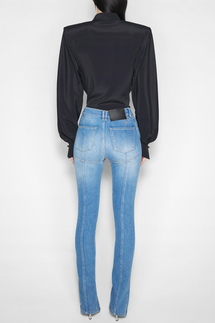 Aziza Split-hem Skinny Jeans