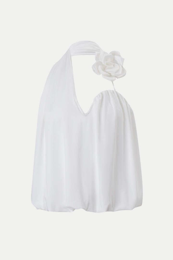 Balene Flower Asymmetric Ruched Top
