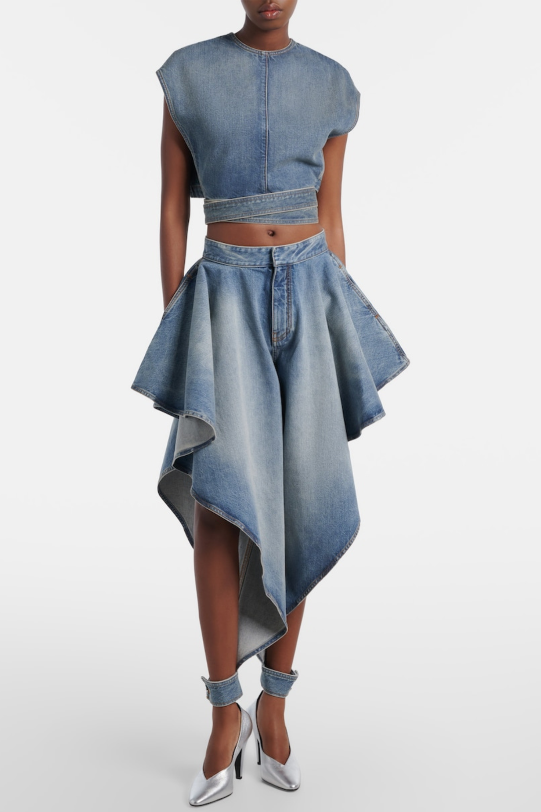 Beatriz Draped Tapered Jeans
