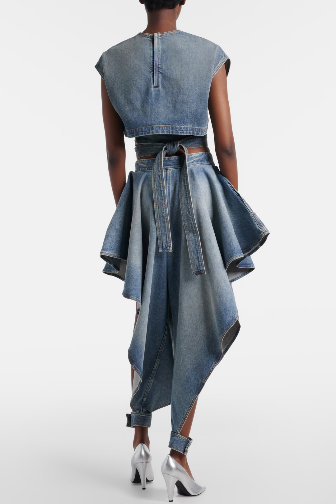 Beatriz Draped Tapered Jeans