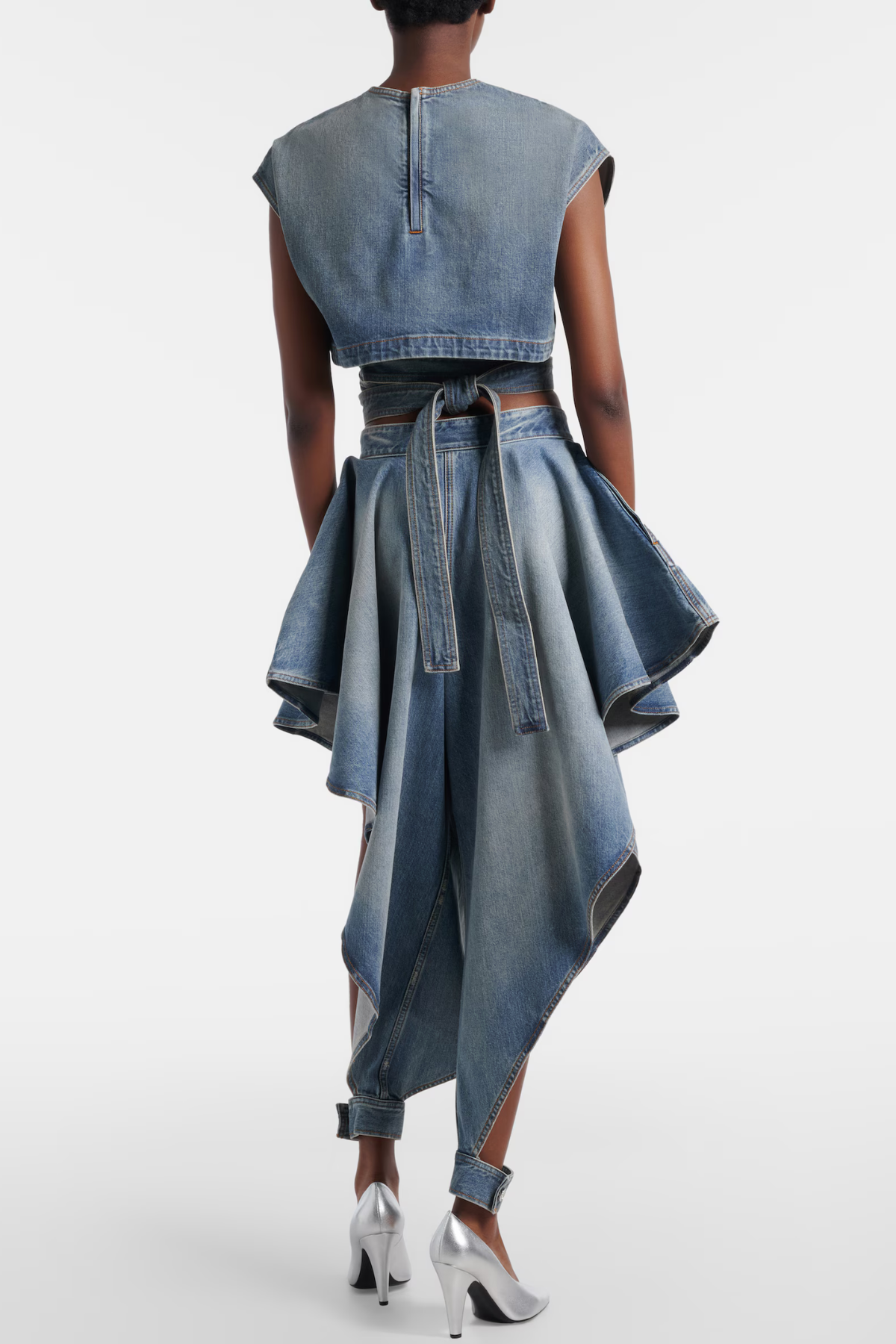 Beatriz Draped Tapered Jeans