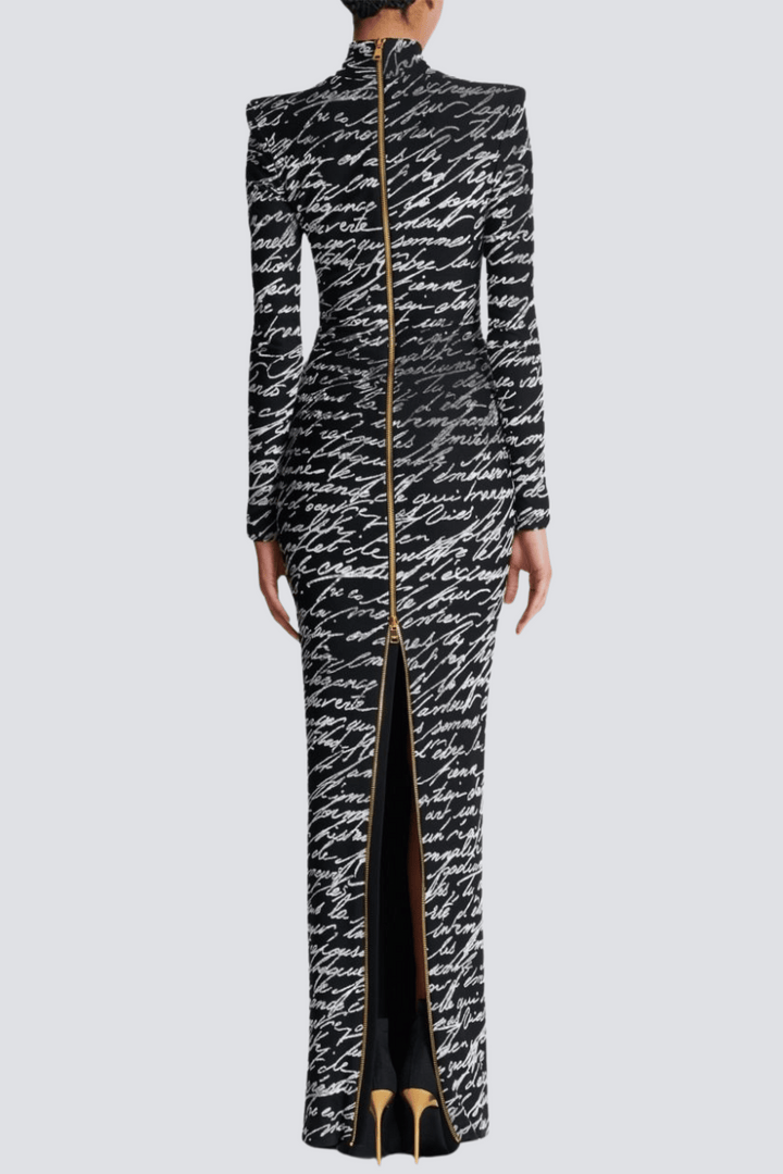 Bexley Print Velvet Long Sleeve Maxi Dress