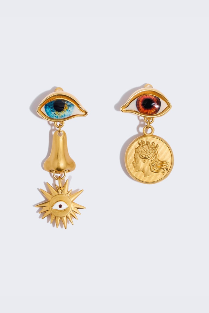 Branso Eyes Asymmetric Earrings