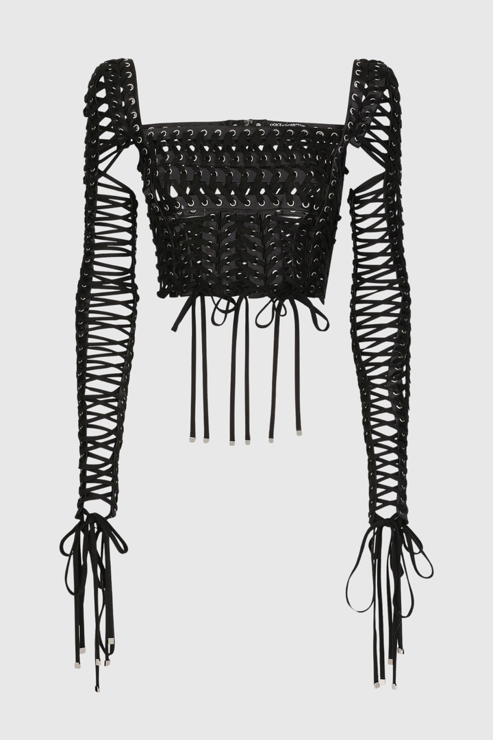 Breena Lace-up Bustier Blouse