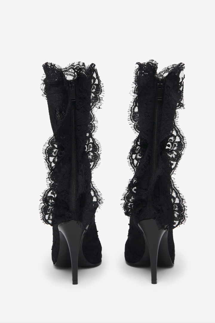 Cassiel Lace Ankle Boots - Black