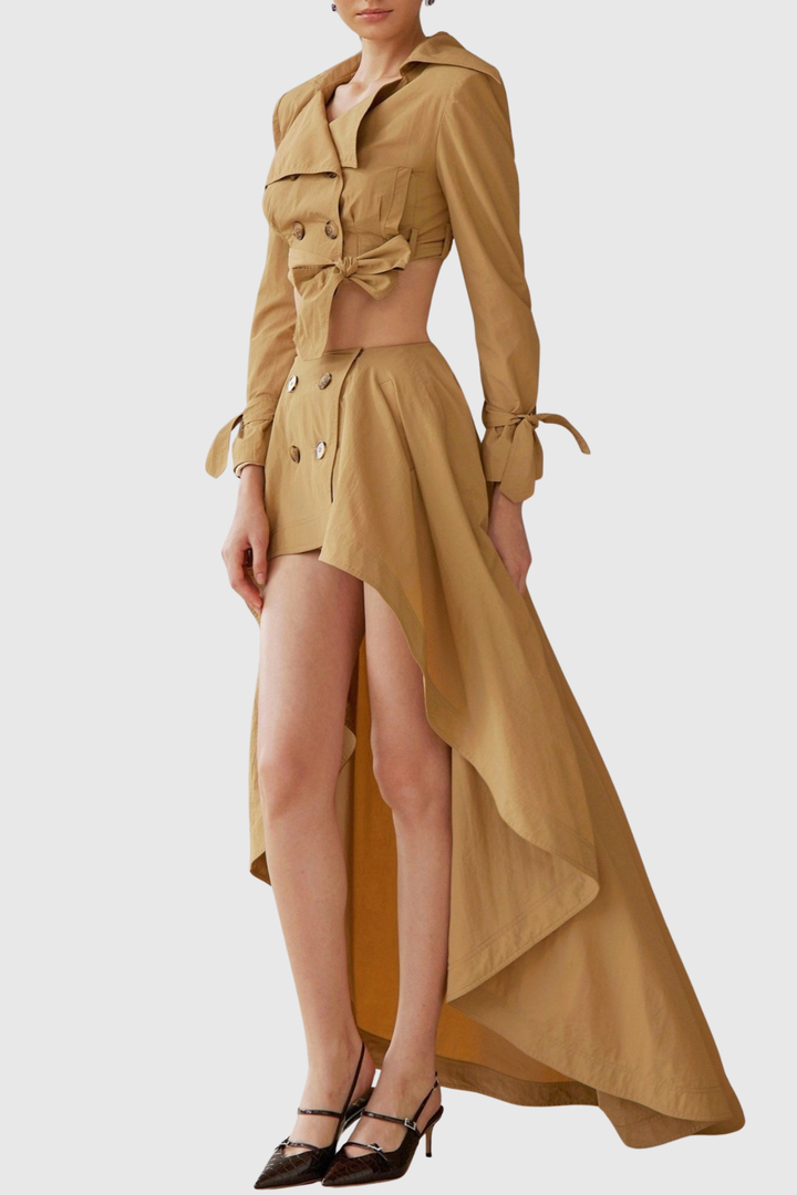 Conara Cropped Trench Jacket & Skirt Set