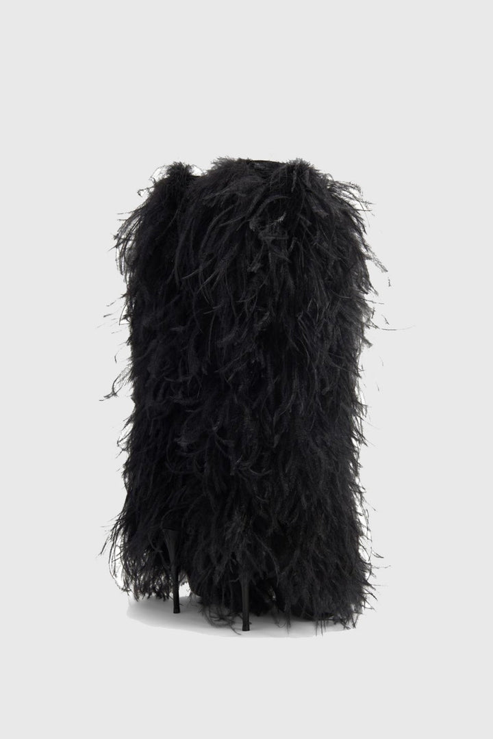 Danica Feather Knee-high Boots - Black