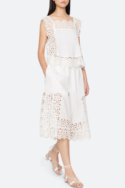 Dashiell Floral Eyelet Midi Shorts