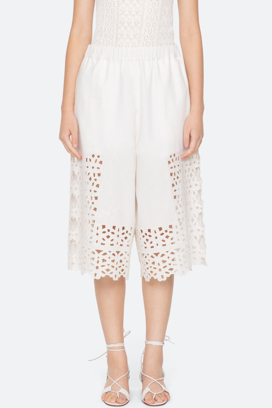 Dashiell Floral Eyelet Midi Shorts