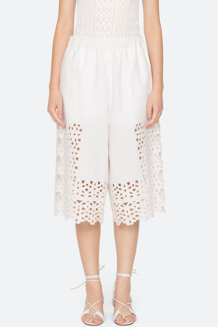 Dashiell Floral Eyelet Midi Shorts