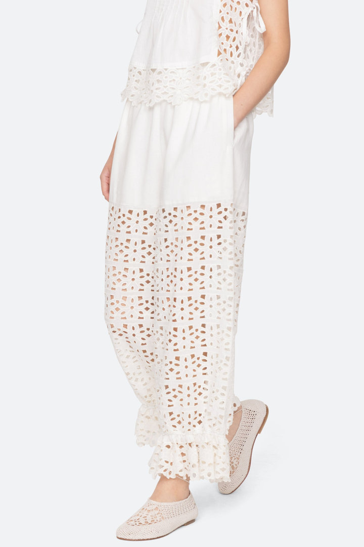 Dashiell Floral Eyelet Pants