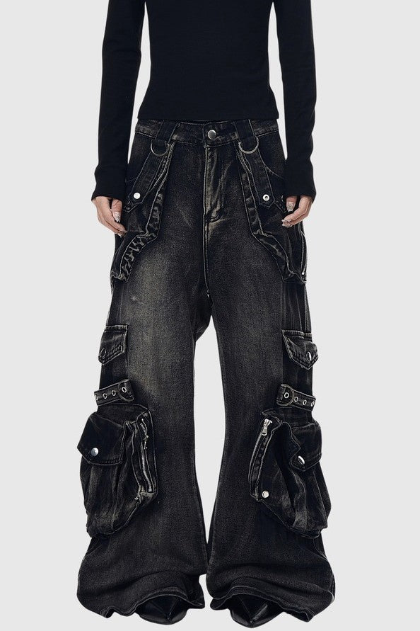 Elysia Cargo Jeans - Black