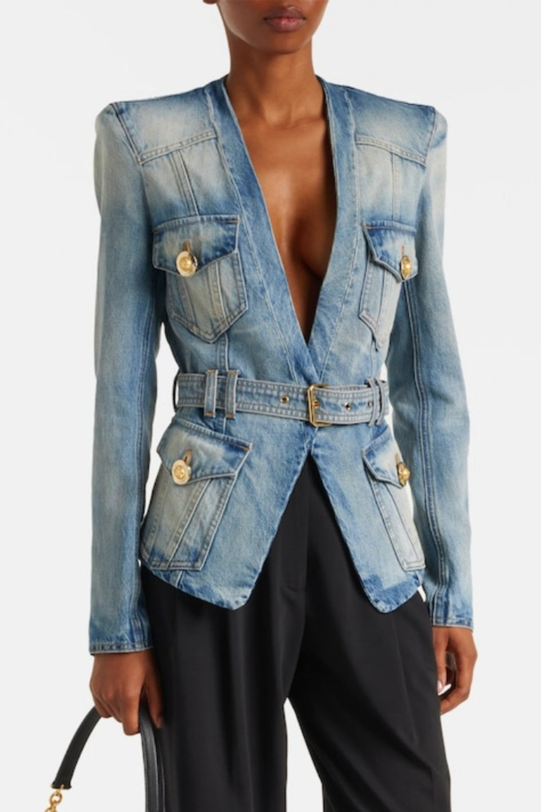 Delena Belted Denim Jacket