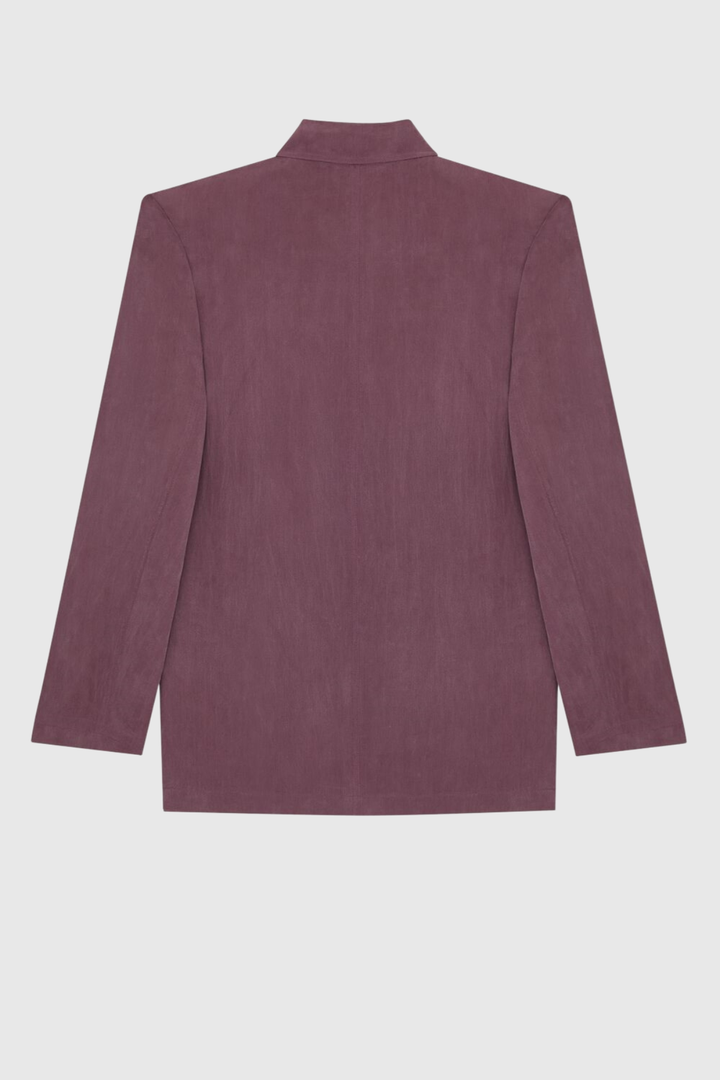 Durua Silk Oversize Blazer - Purple