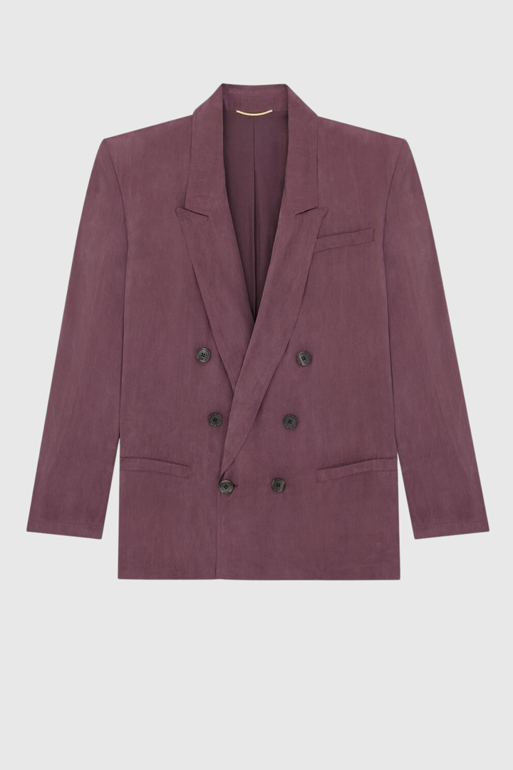 Durua Silk Oversize Blazer - Purple
