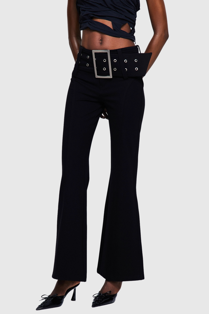 Elinda Belted Bootcut Pants