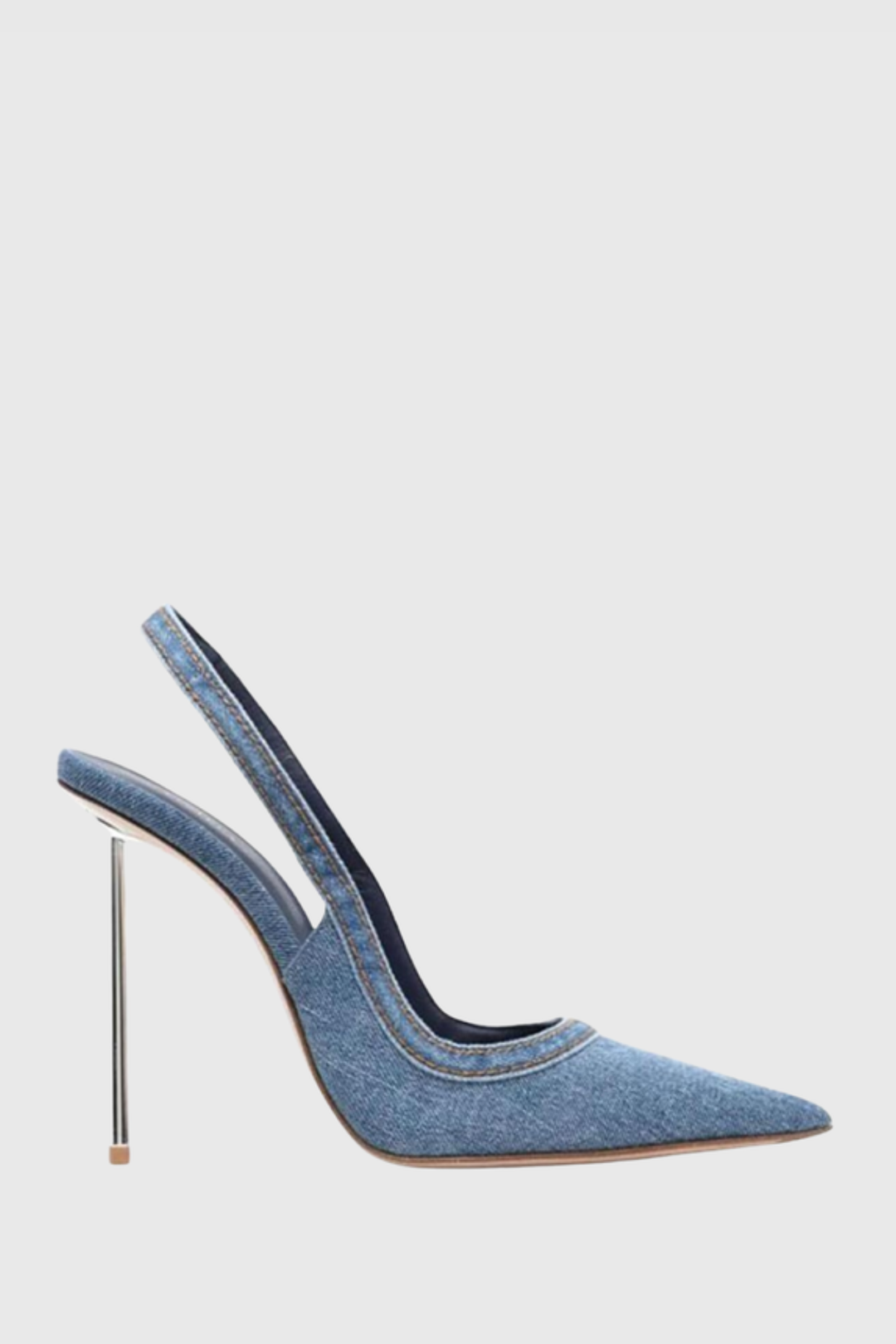 Emral Denim Slingback Steel Heels