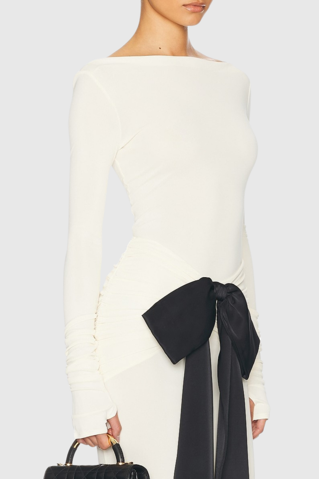 Ephara Bow Ruched Maxi Skirt