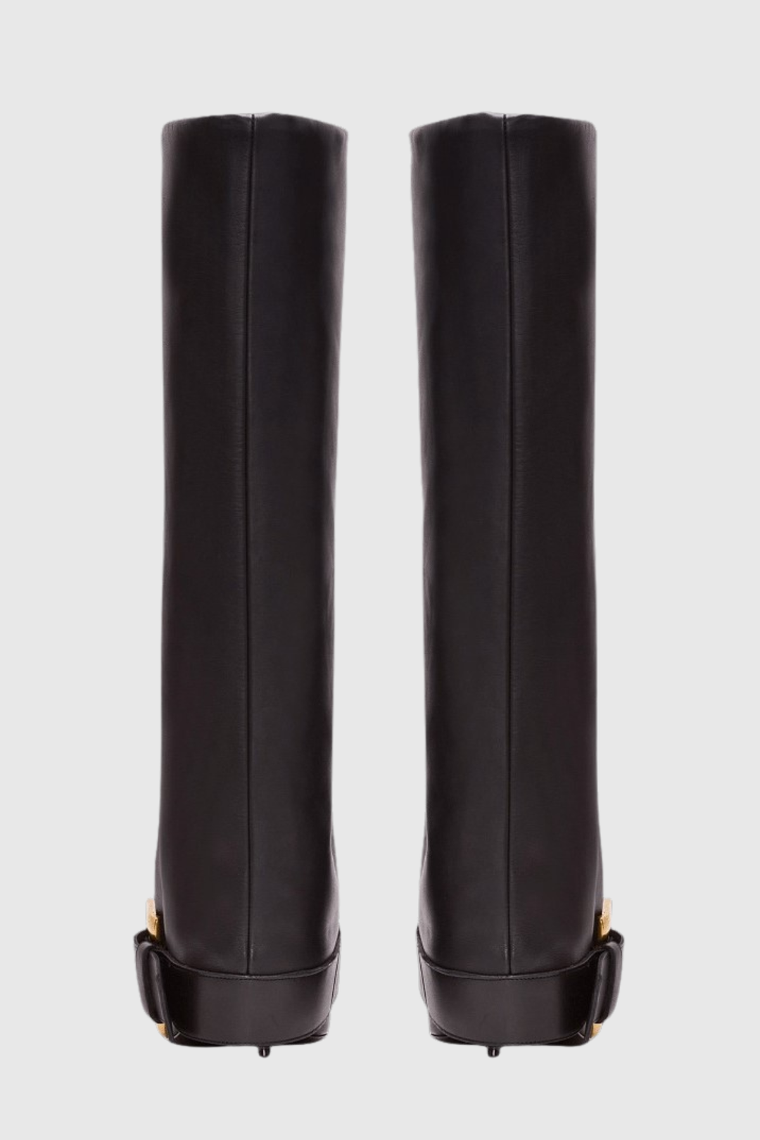 Erila Gold Buckle Knee Hight Boots - Black
