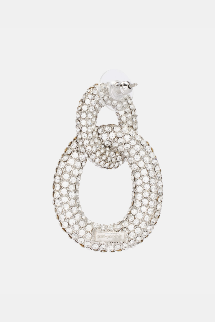 Evier Crystal Link Earrings - Silver