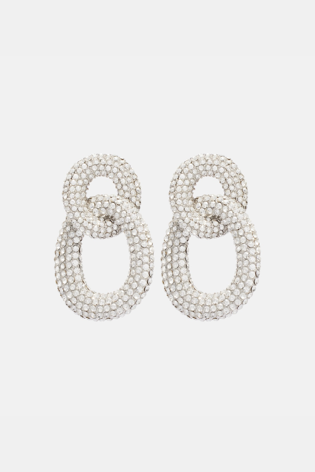 Evier Crystal Link Earrings - Silver