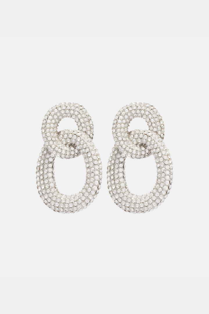 Evier Crystal Link Earrings - Silver