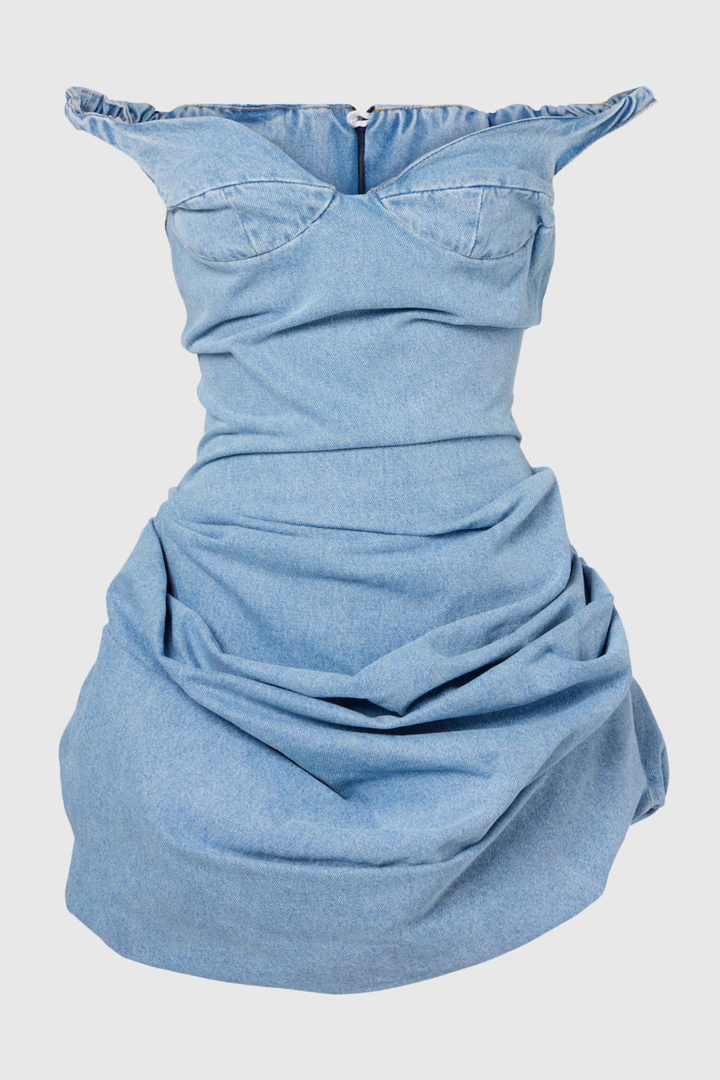 Farren Off Shoulder Denim Mini Dress