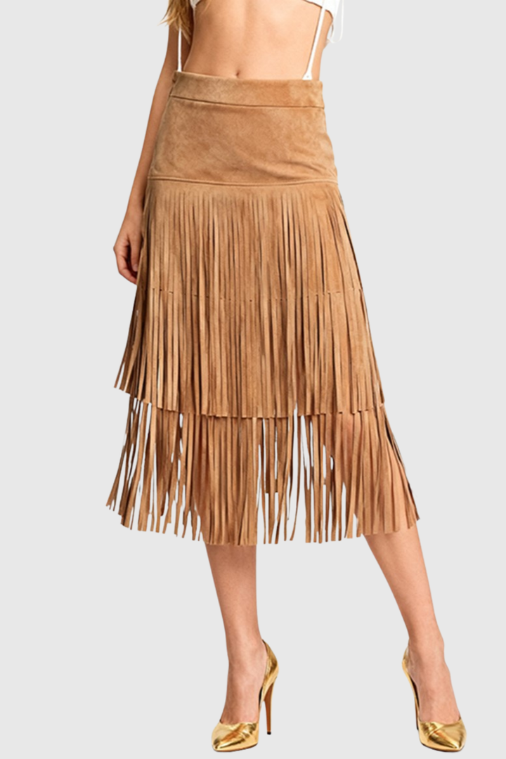 Fionn Fringe Sueded Skirt