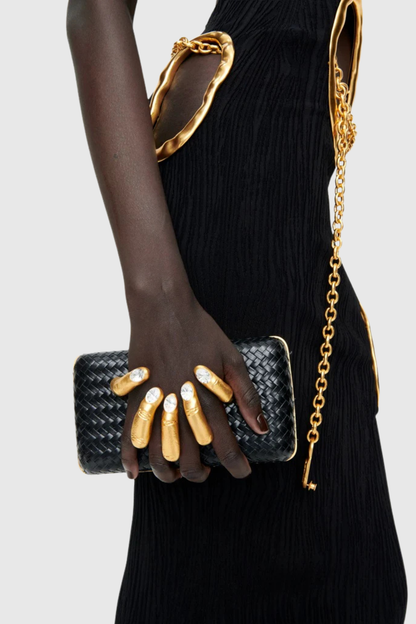 Forra Halter Metal Embellished Cutout Maxi Dress - Black