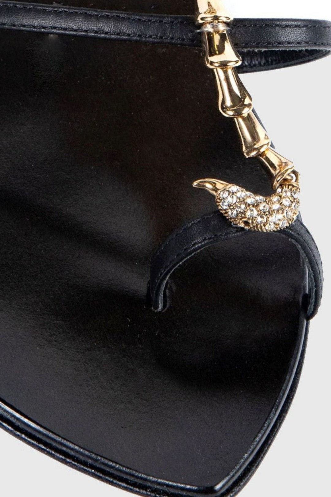 Gelia Rhinestone Scorpion Strap Sandals - Black