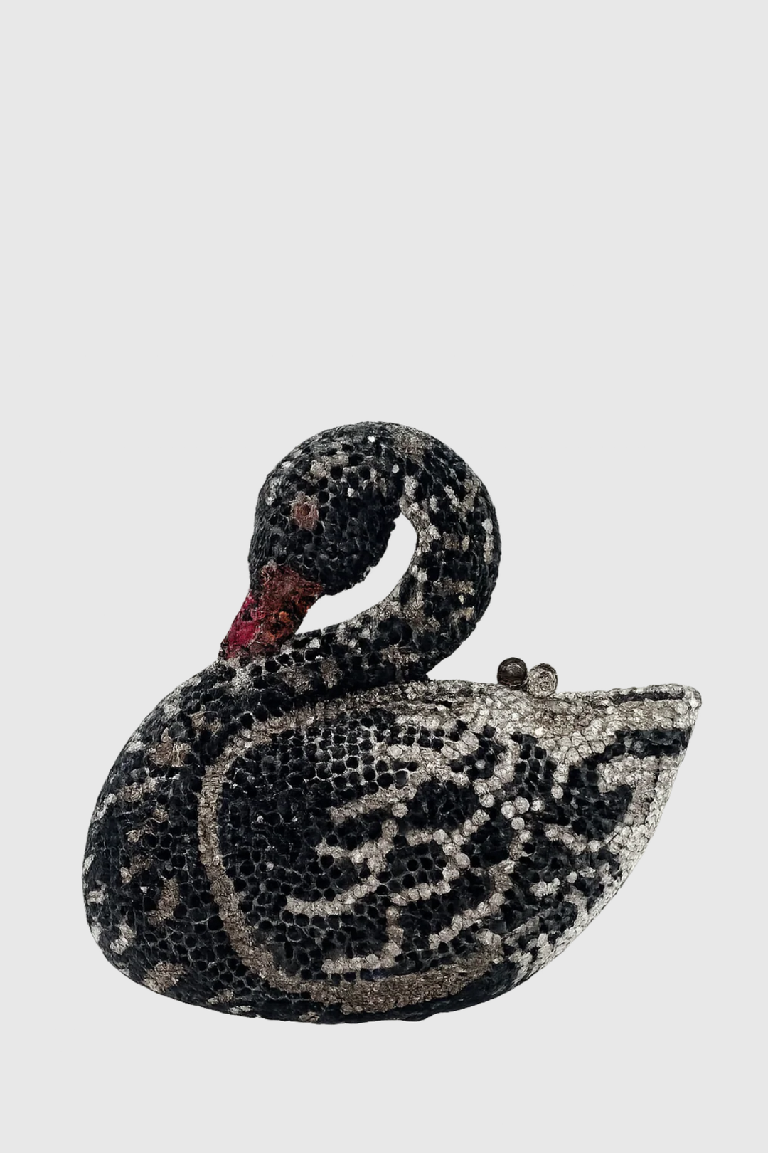 Griffin Goose Rhinestone Clutch - Black