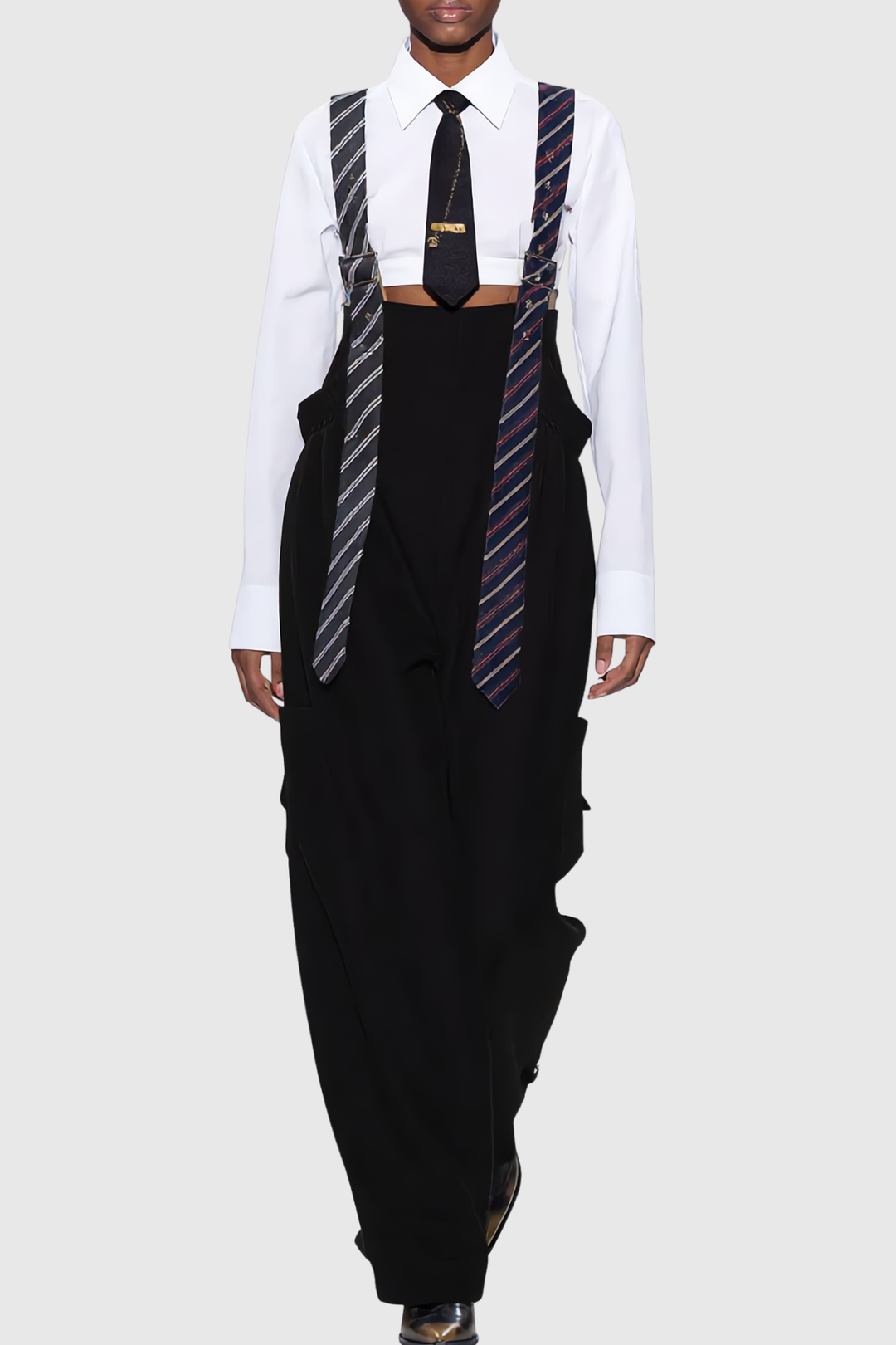 Hadye Tie Cargo Overalls - Black