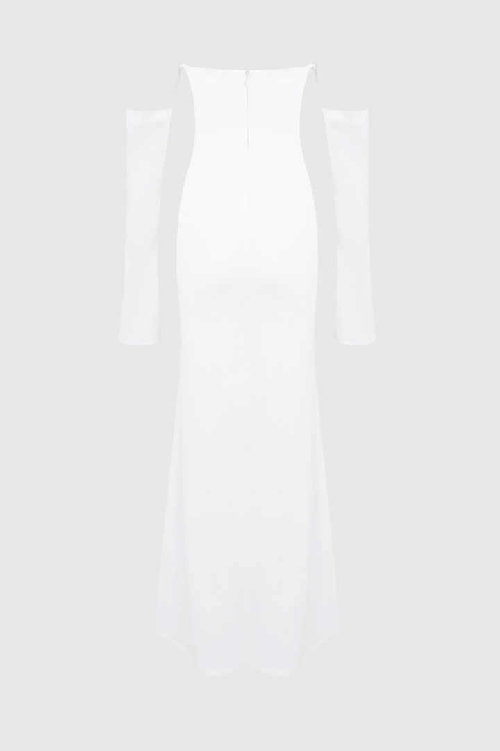 Heega Off Shoulder Corset Maxi Dress - White