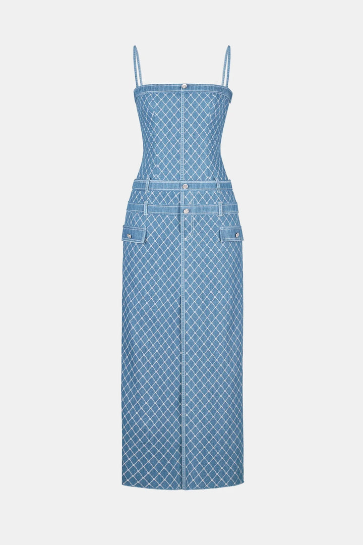 Hullar Denim String Midi Dress