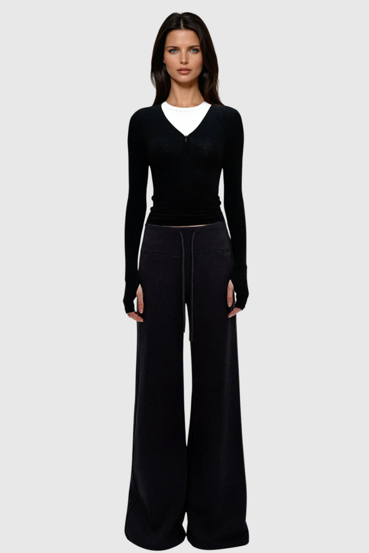 Idona Straight Sweatpants - Black