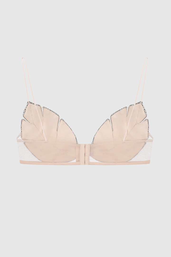 Jackia Leaf Crystal Bralette - Silver