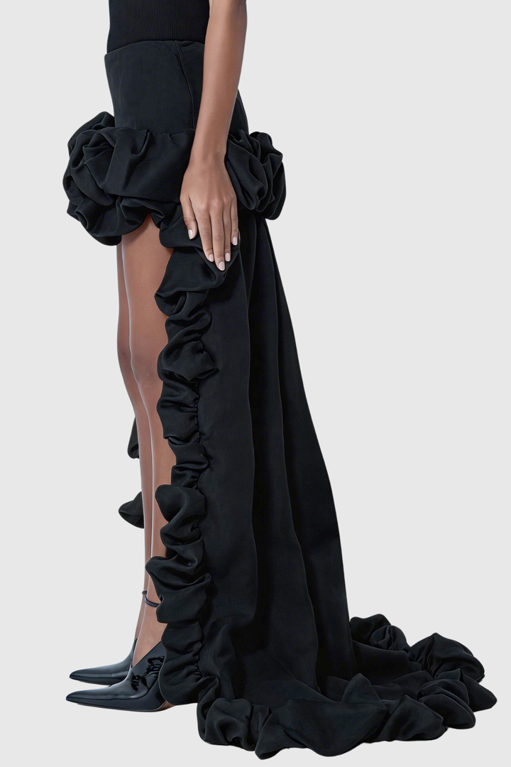 Janice Ruffle Skirt - Black
