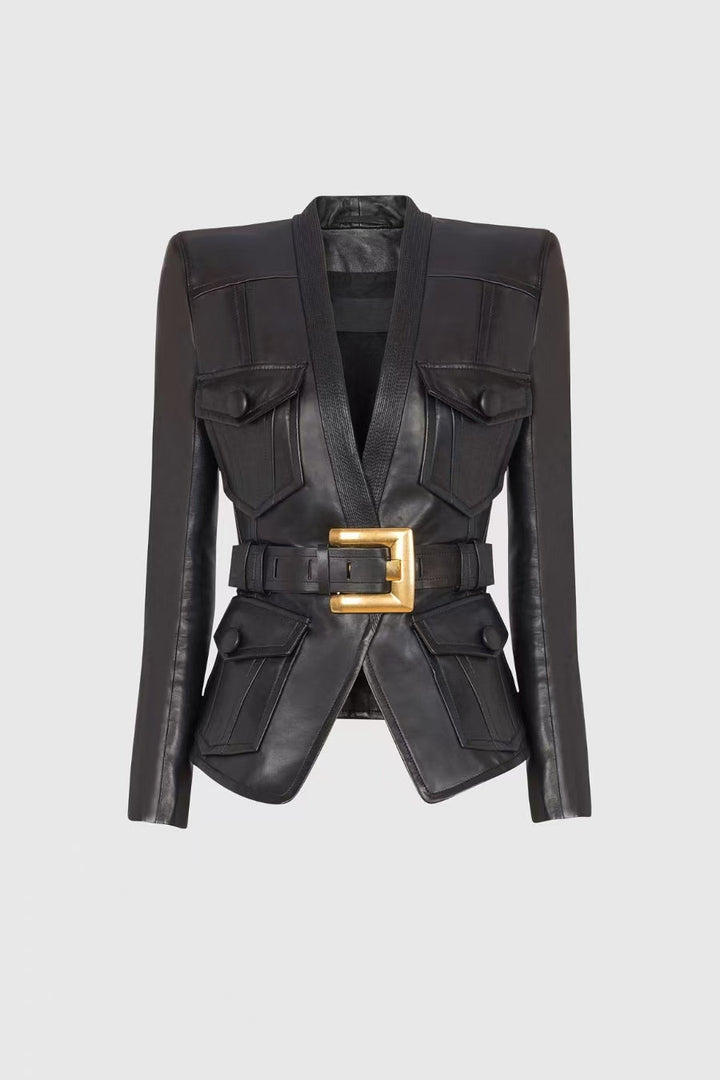 Jodell Belted Leather Jacket