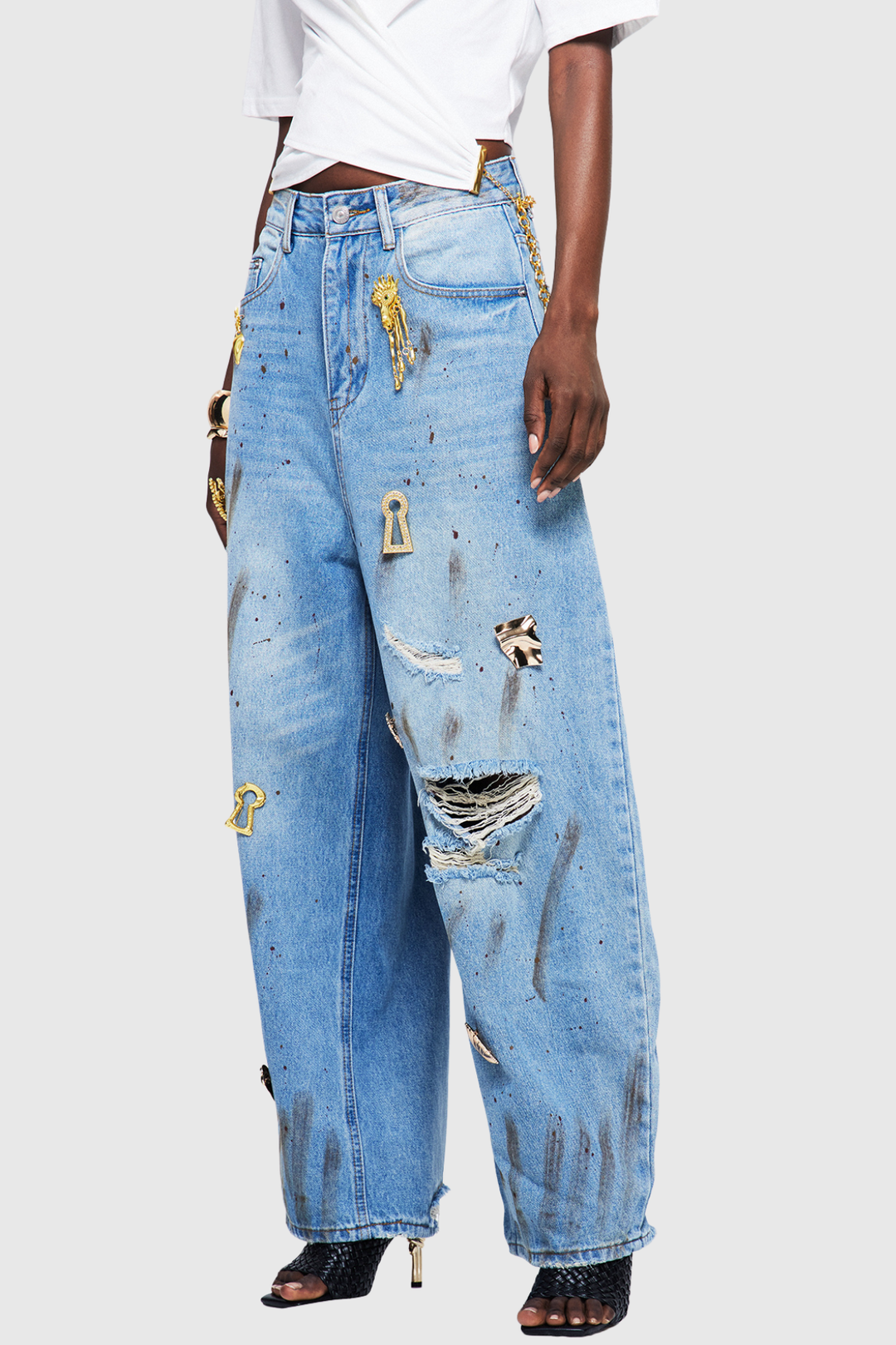 Kensia Embellished Baggy Jeans