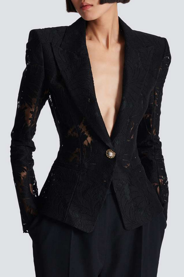 Kinan Single Breasted Lace Blazer